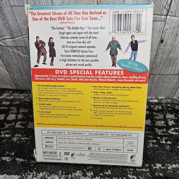 Seinfeld - Season 4 DVD Box Set 24 Episode Full Screen Remastered in HD - Picture 5 of 7